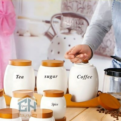 پاسماوری سرامیکی پایه چوبی ست 3 تایی مدل 50029L