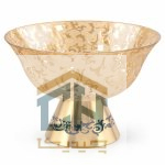 آجیل خوری بلور پایه فلزی طرح الیسا مدل 1-2897 با نقوش طلایی