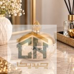 قندان بلور طرح الیسا در چیدمان کلاسیک میز پذیرایی