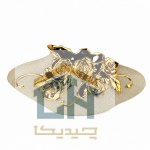 گلدان سرامیکی کشیده مدل A-12-543G با گلهای رز طلایی