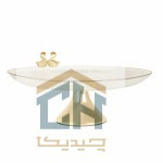 شیرینی خوری پایه دار طلایی با بدنه بلور بزرگ و تزئین قو (2)