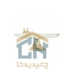 شیرینی خوری بلور کوچک با پایه طلایی و طرح پیکسل (2)