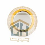 نمای بالای دهانه گلدان کرم با حلقه فلزی طلایی