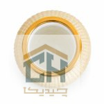 نمای بالای دهانه گلدان کرم با حلقه فلزی طلایی