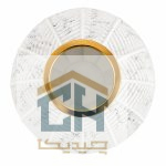 نمای بالا گلدان مدل 5-114 با دهانه گرد طلایی و بدنه سفید