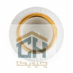 نمای بالای دهانه گلدان ابر و بادی با حلقه فلزی طلایی