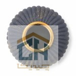 نمای بالا گلدان مدل 2-115 با دهانه طلایی و شیارهای شعاعی