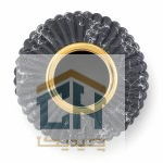نمای بالا گلدان مدل 4-115 با دهانه طلایی و بدنه شیار دار