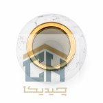 نمای بالا گلدان مدل 5-127 با دهانه گرد و حلقه طلایی